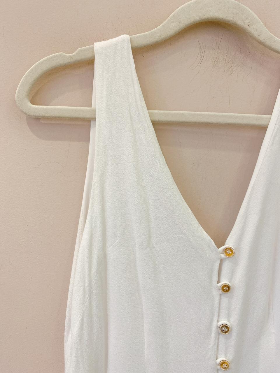Vestido midi branco botões Loja 3 P