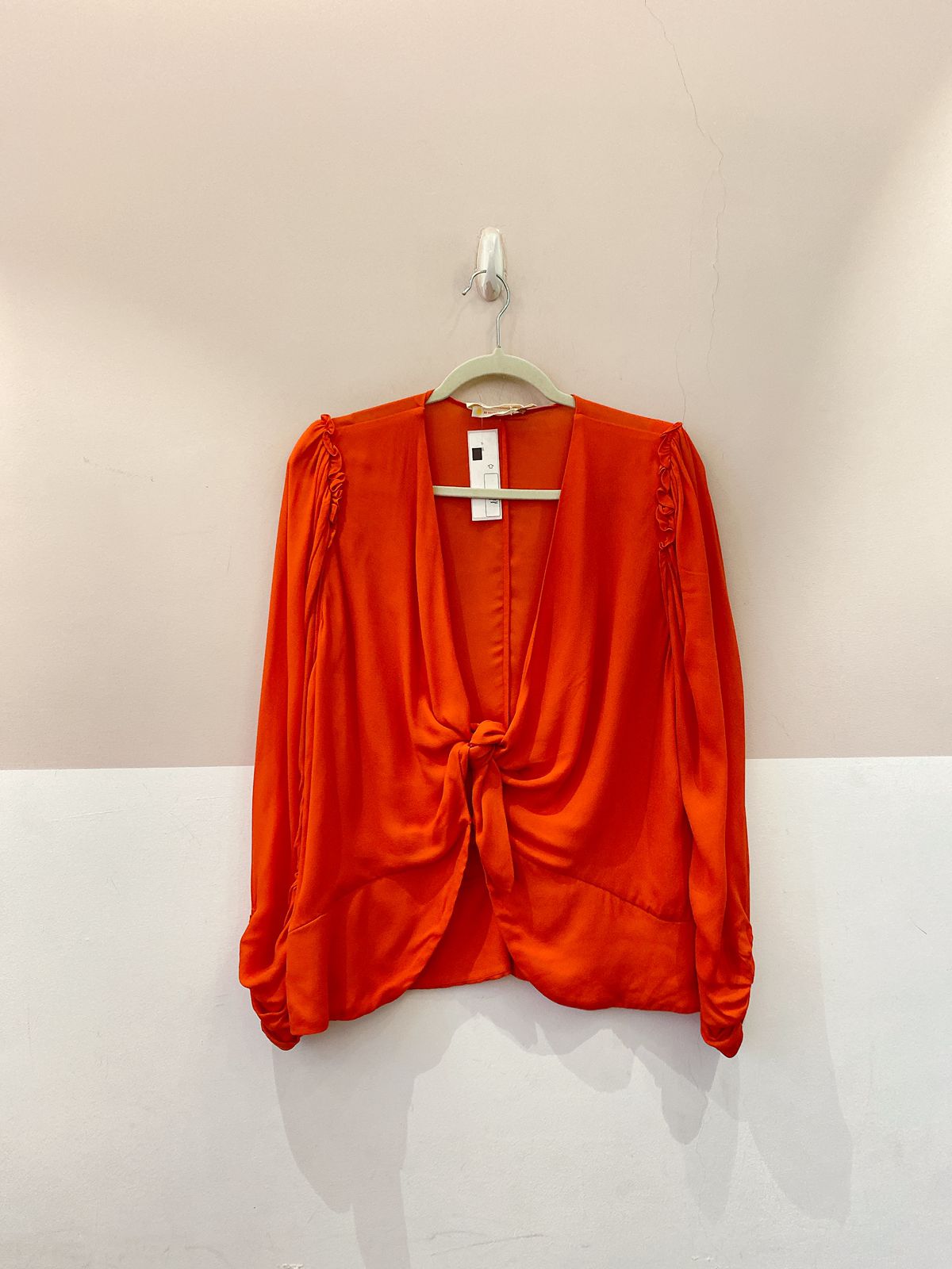 Blusa coral amarração Cris Barros 44