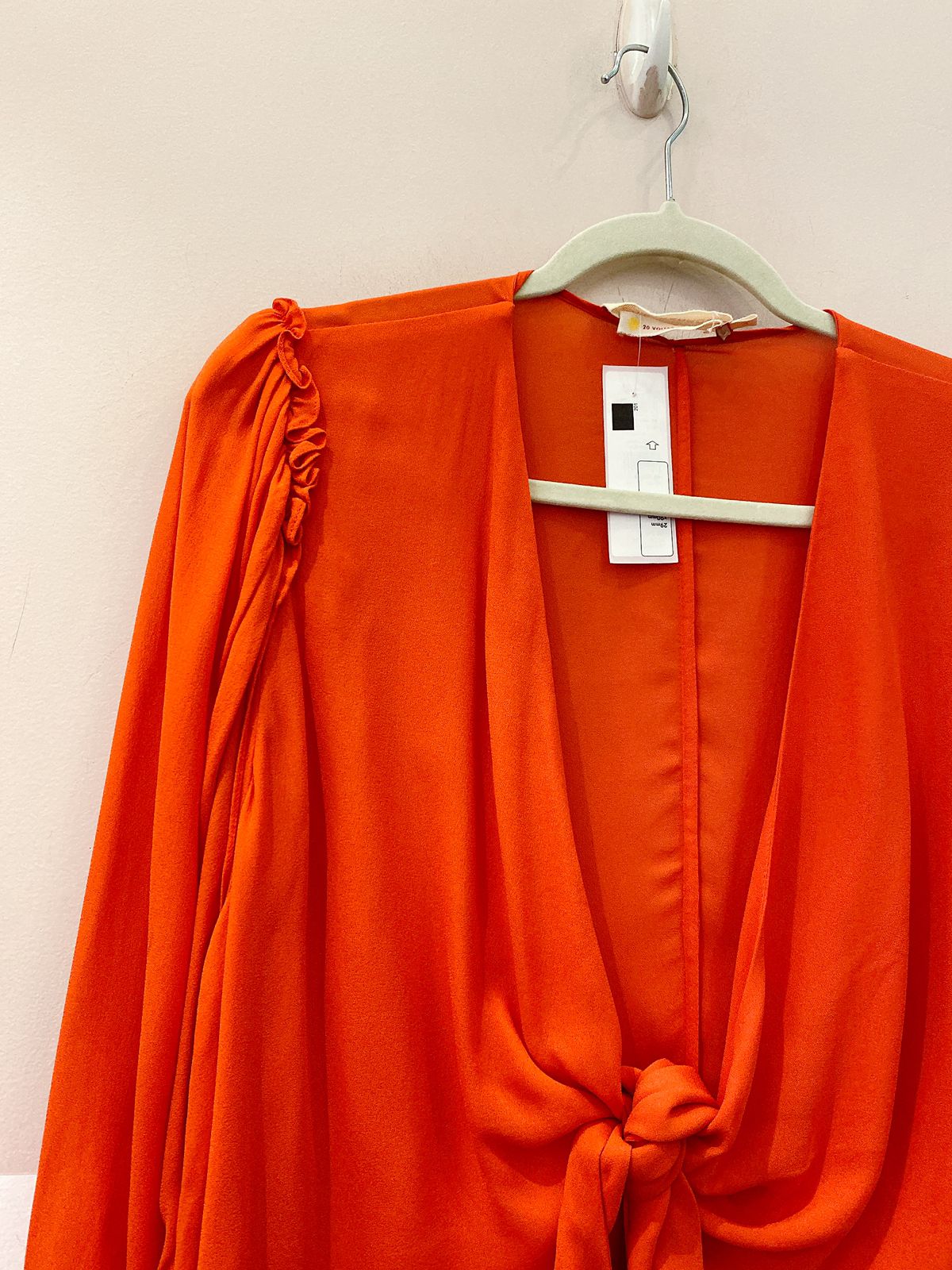 Blusa coral amarração Cris Barros 44