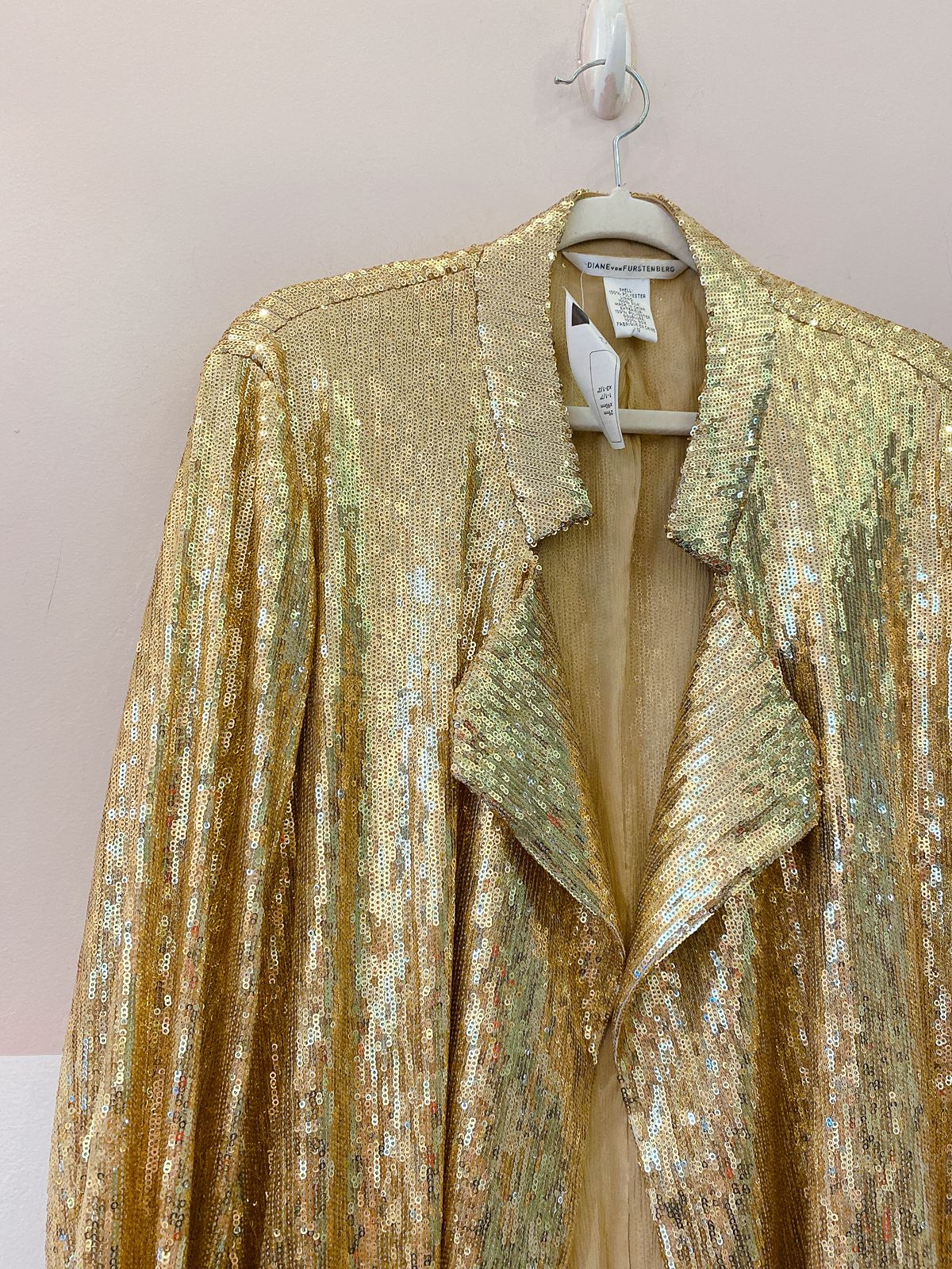 Blazer dourado paête DVF 40