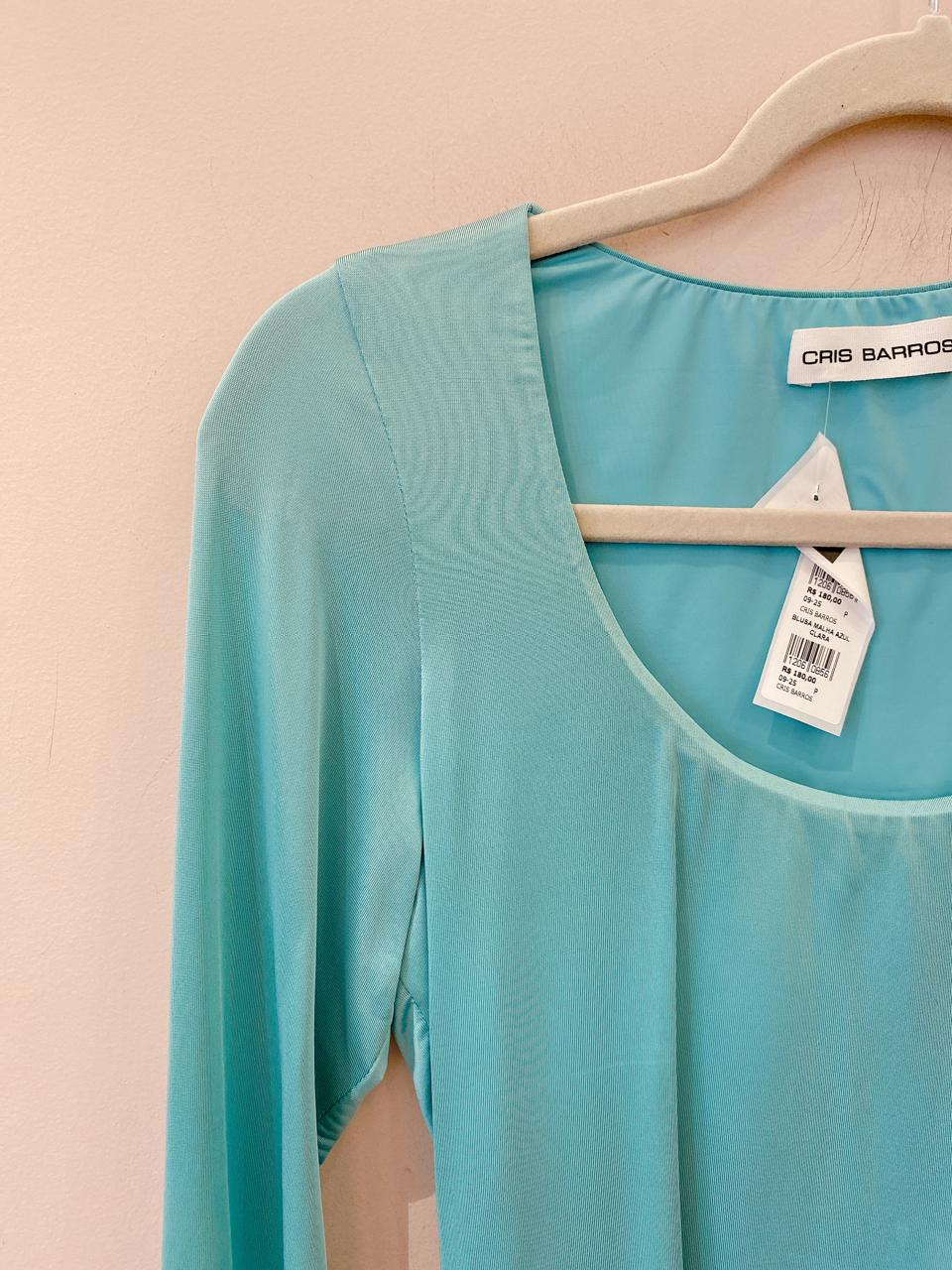 Blusa malha azul Cris Barros P