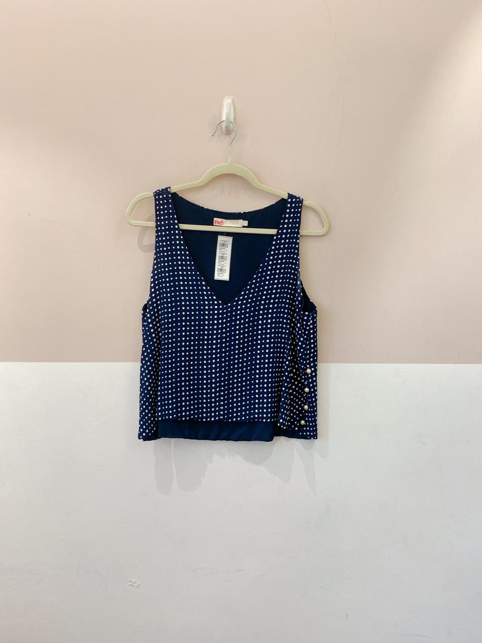 Blusa marinho poás Cris Barros 42