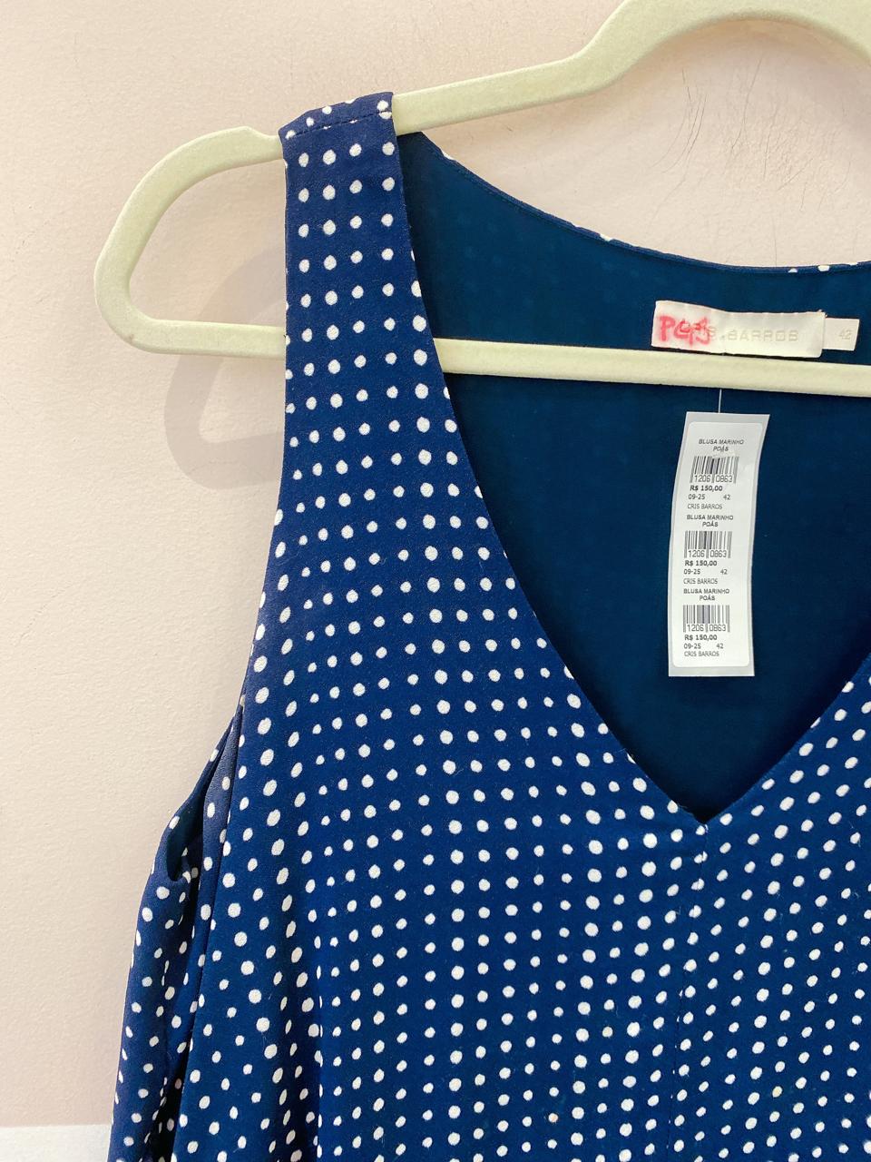 Blusa marinho poás Cris Barros 42