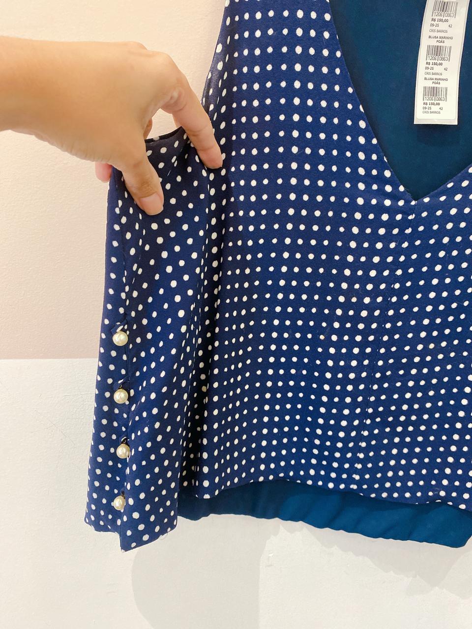 Blusa marinho poás Cris Barros 42