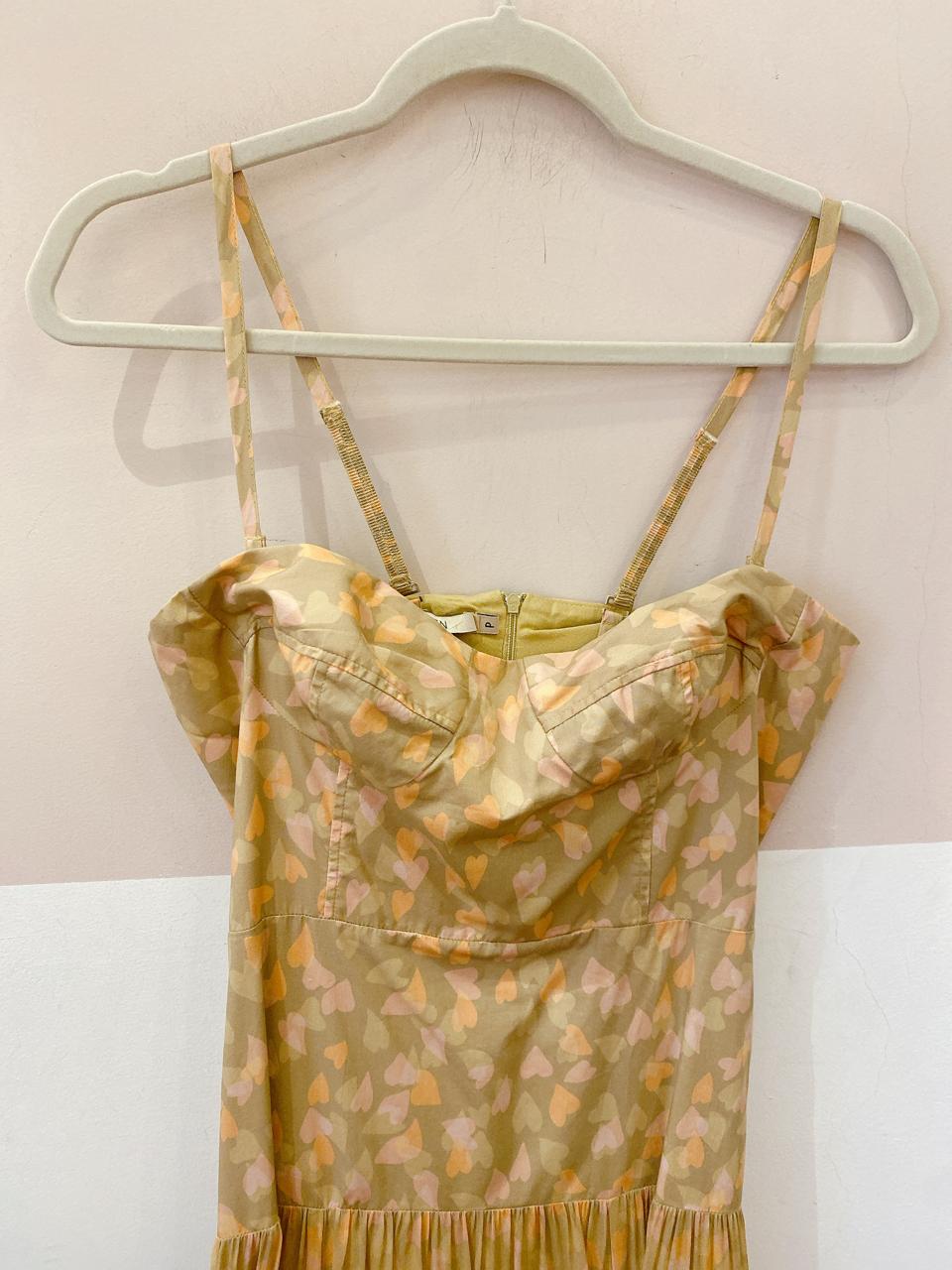 Vestido longo estampado Open P