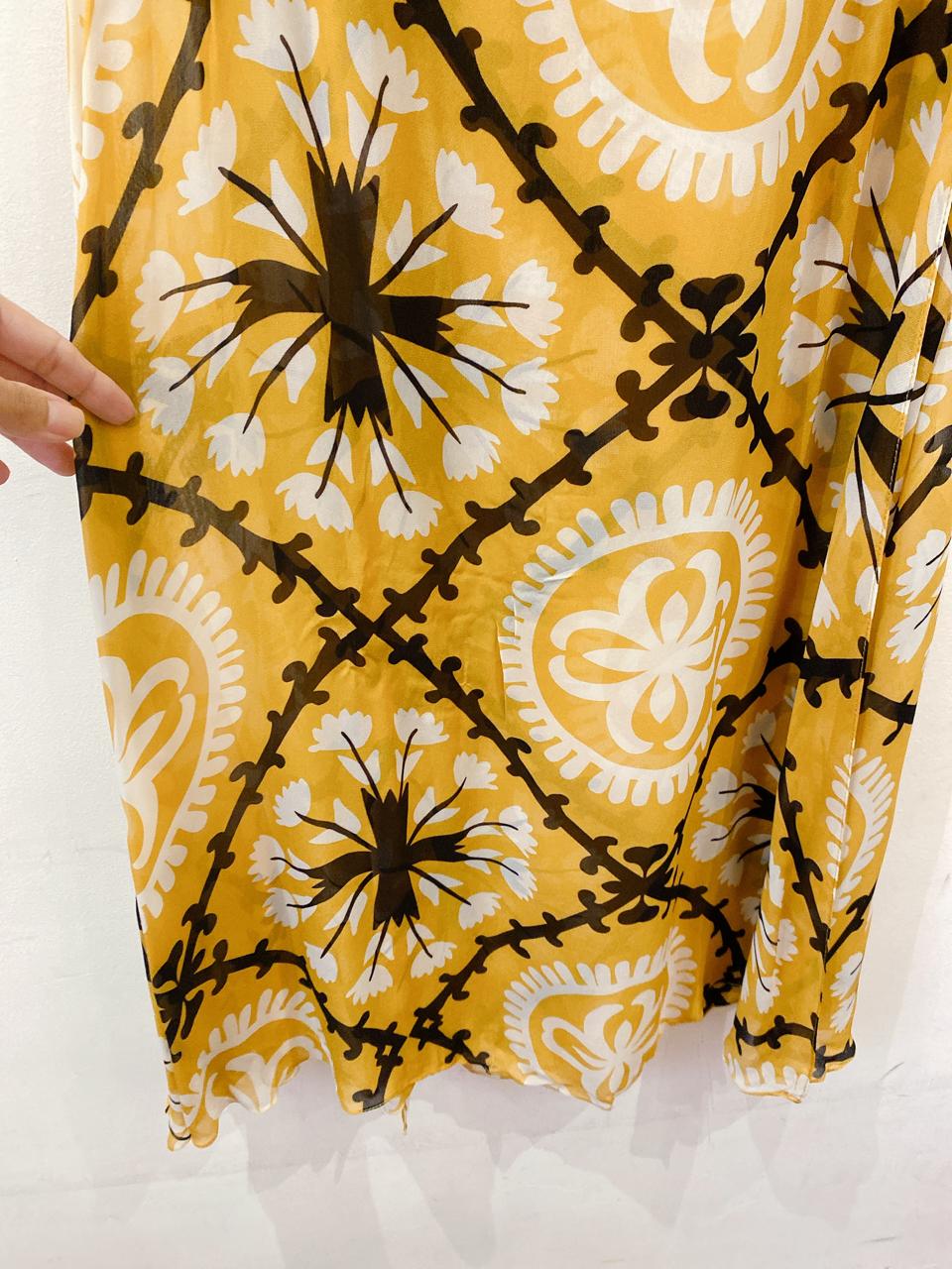 Saida de praia amarela floral Triya P