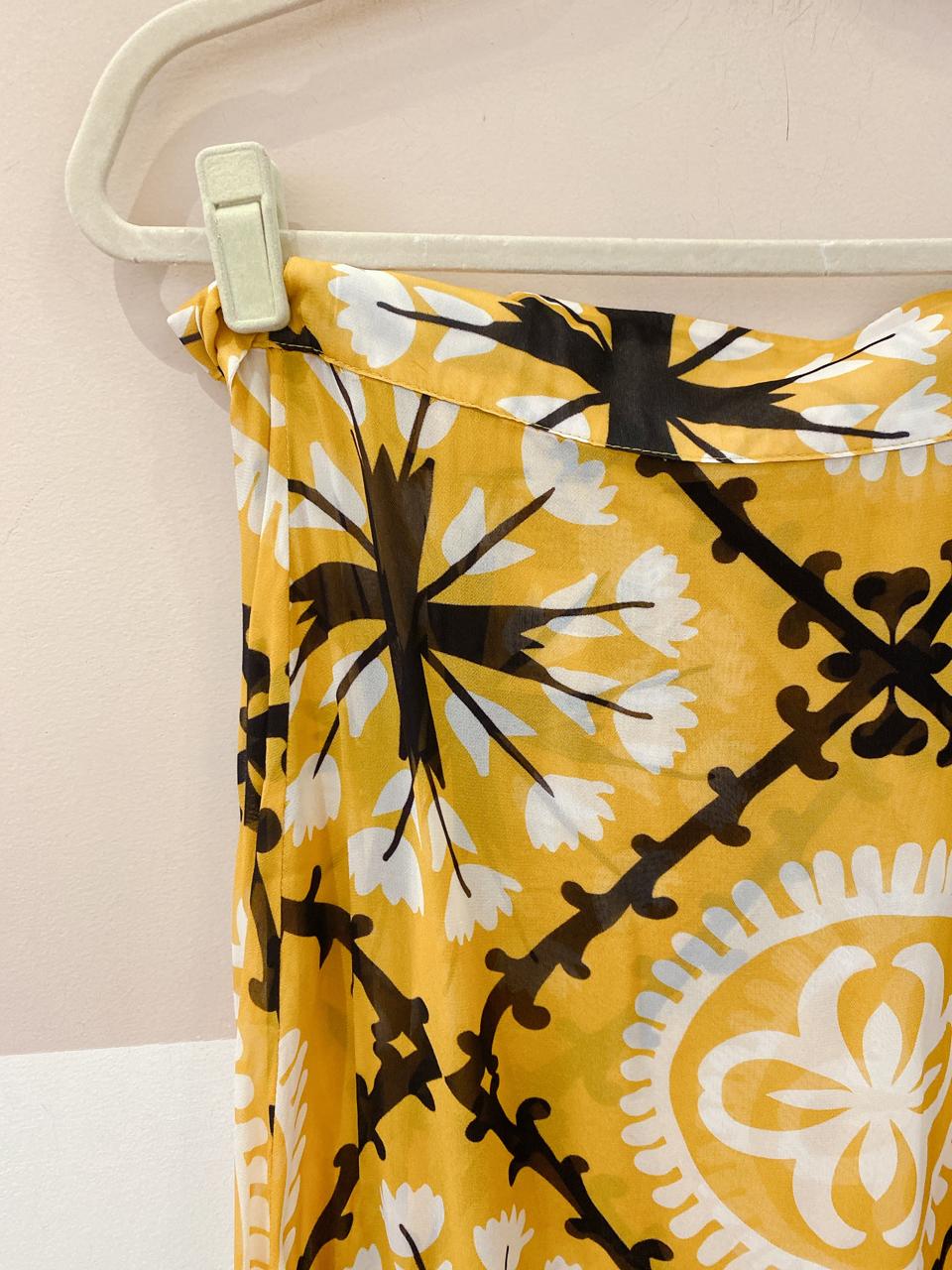 Saida de praia amarela floral Triya P