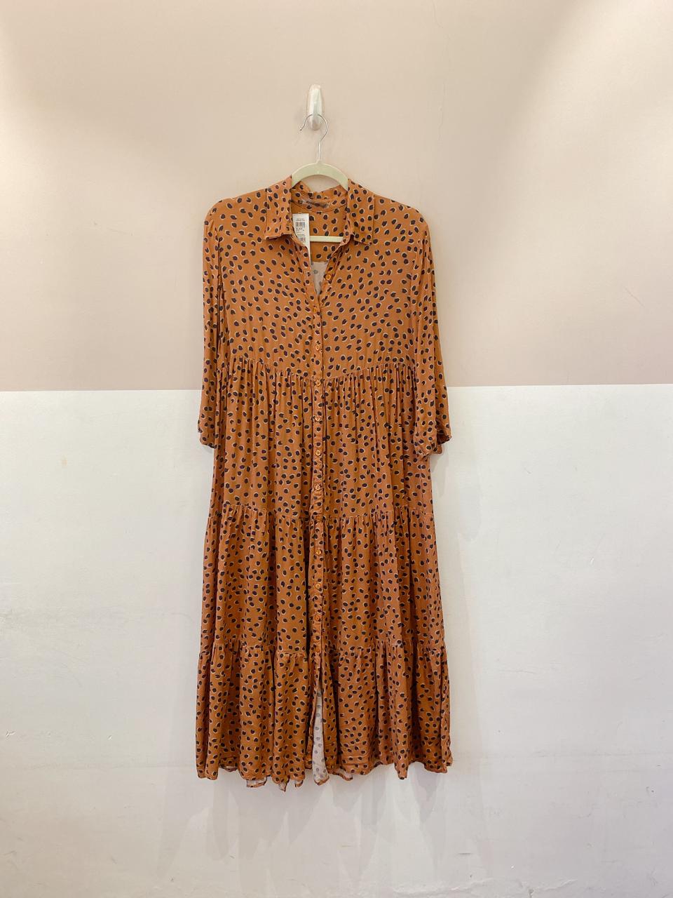 Vestido midi marrom poás Dress To PP