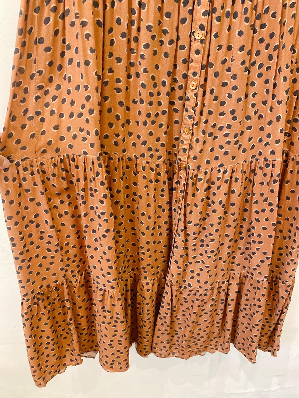 Vestido midi marrom poás Dress To PP