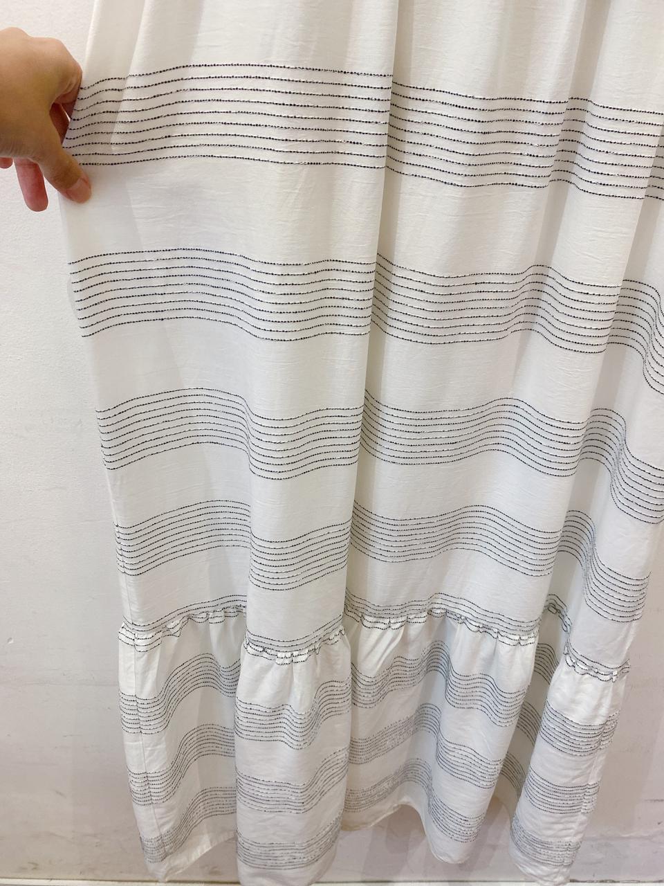 Vestido midi branco pespontos Dress To P