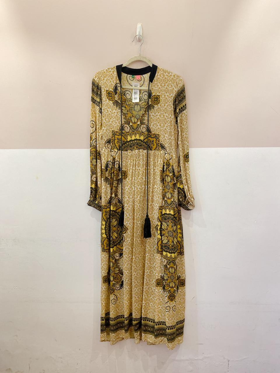 Vestido midi estampa amarela Farm P