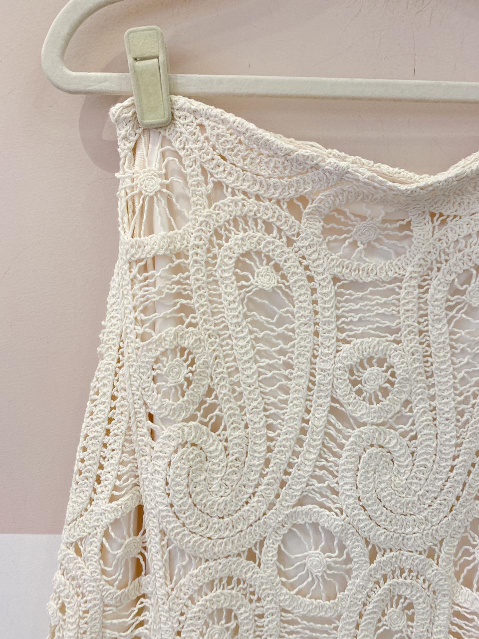 Saia crochet branca Zara P