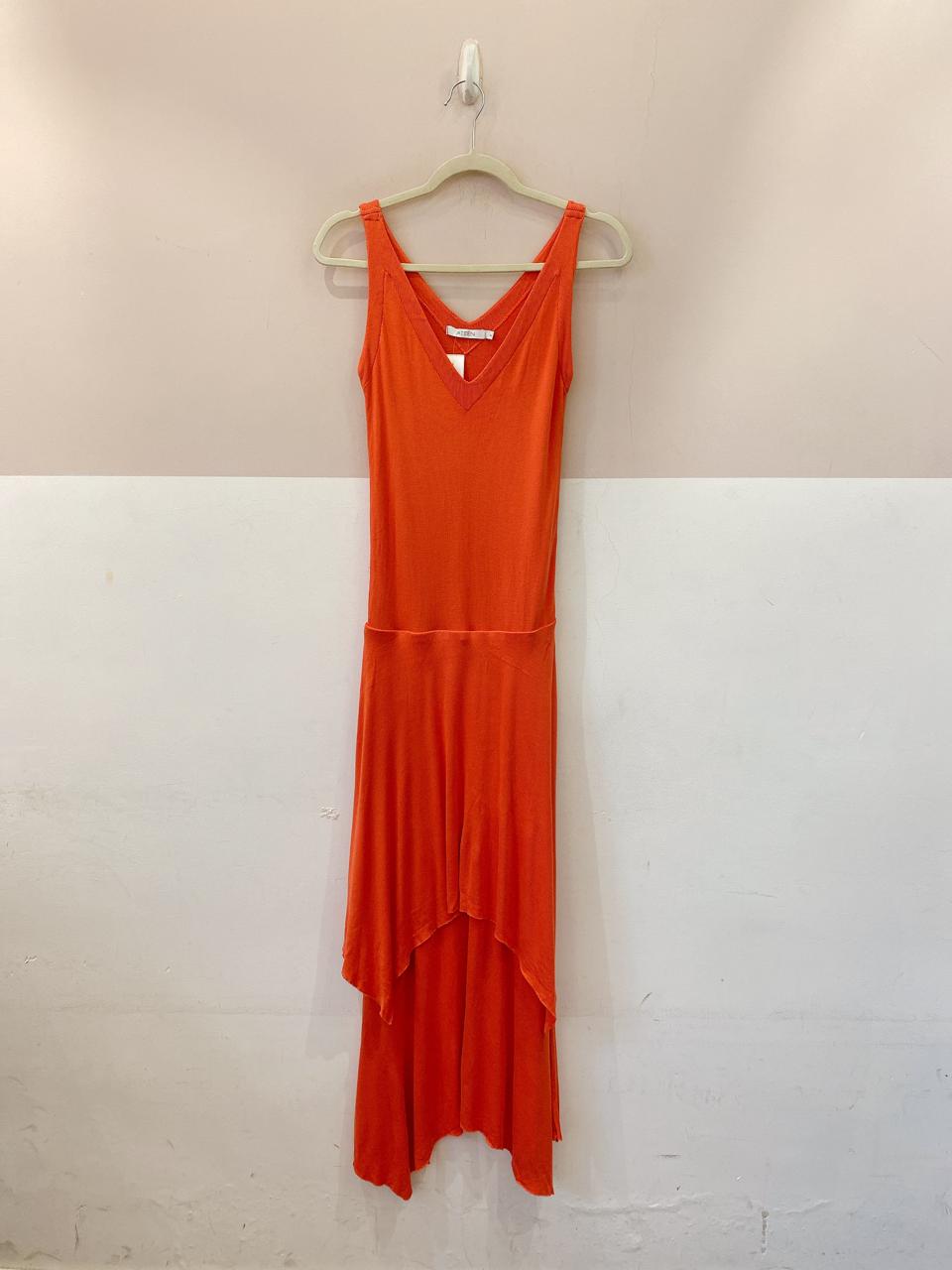 Vestido longo malha laranja Ateen P