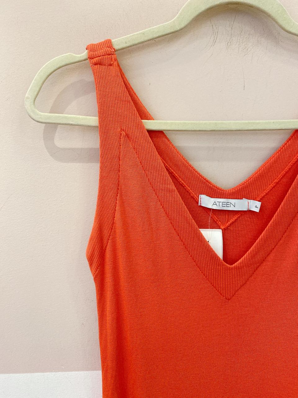 Vestido longo malha laranja Ateen P