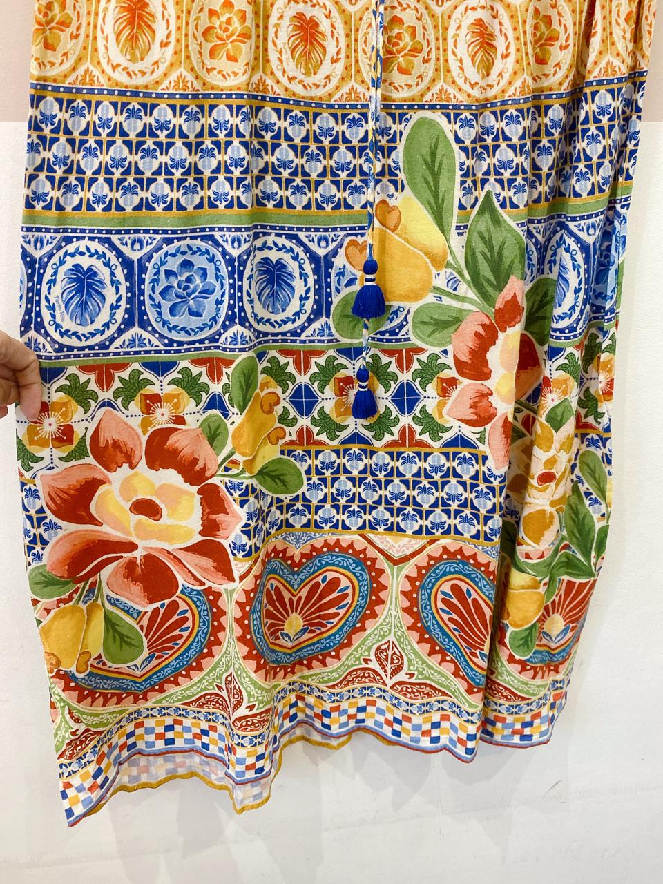 Saia midi estampada Farm P