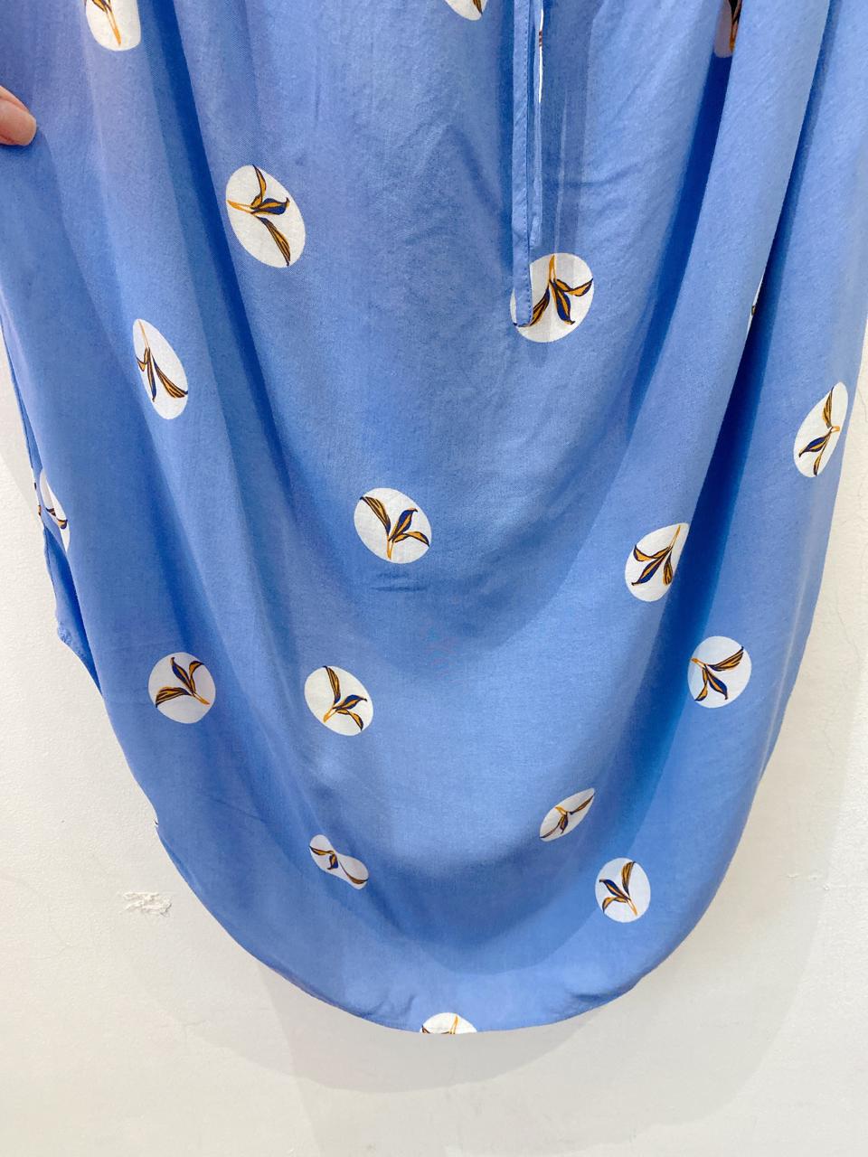 Saia azul estampada Maria Filó G