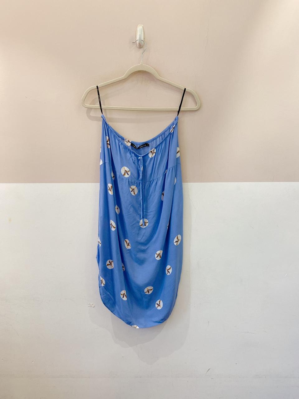 Saia azul estampada Maria Filó G