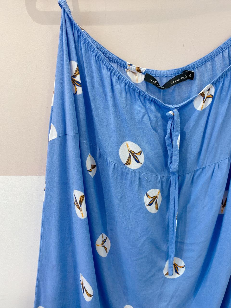 Saia azul estampada Maria Filó G