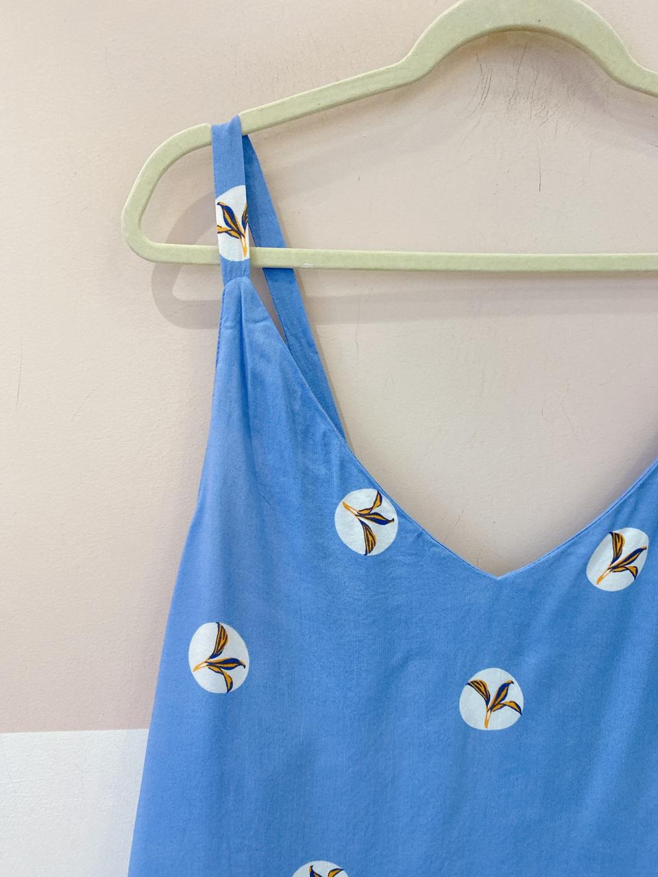 Blusa azul estampada Maria Filó G