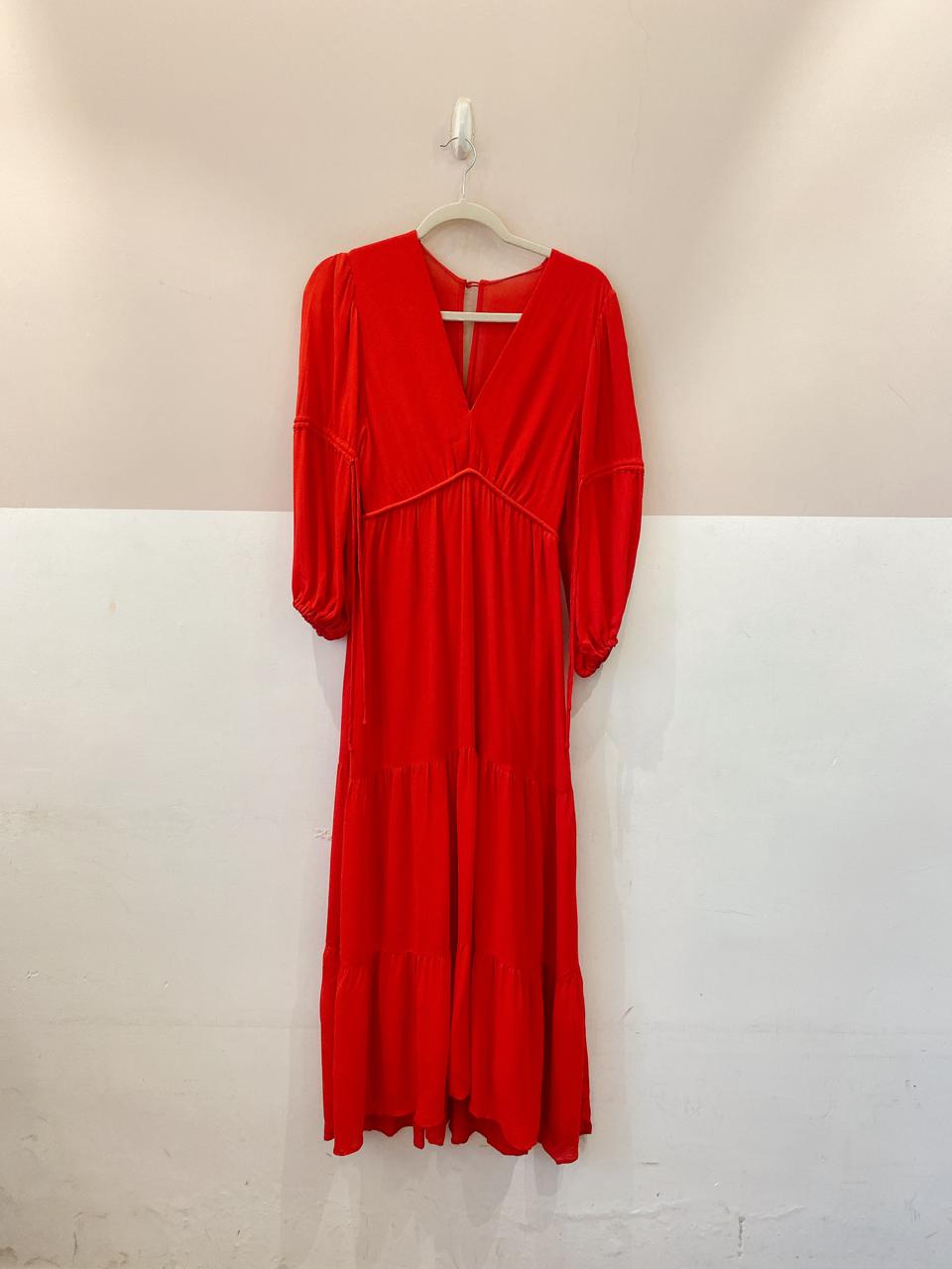 Vestido longo vermelho Maria Filó M