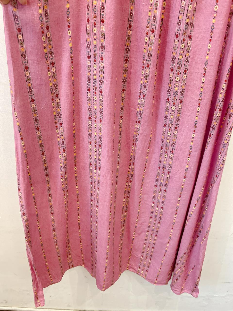 Vestido midi rosa floral Maria Filó GG