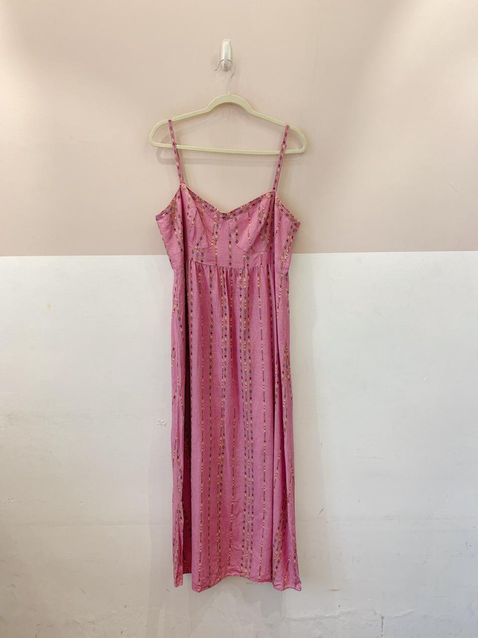 Vestido midi rosa floral Maria Filó GG