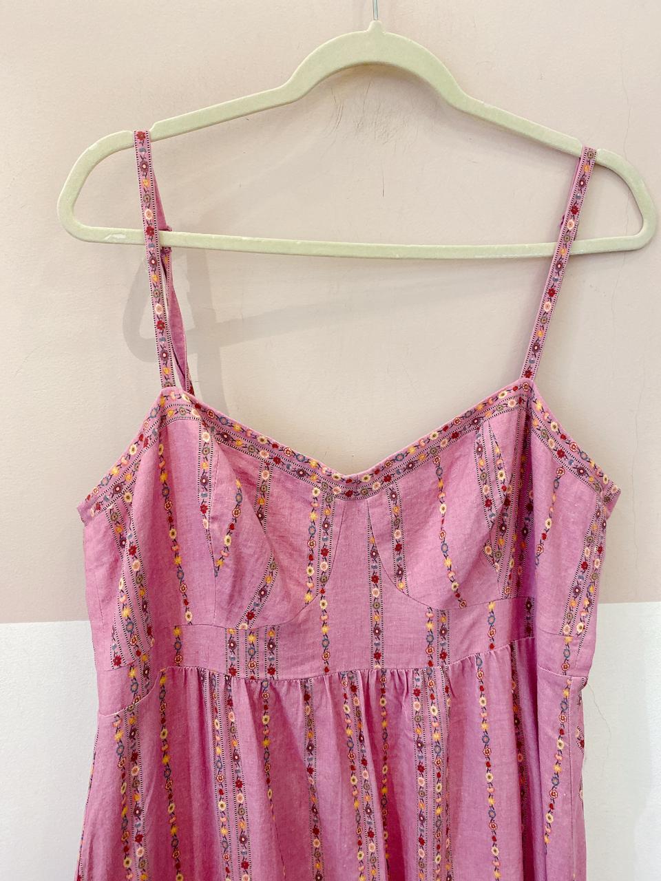 Vestido midi rosa floral Maria Filó GG