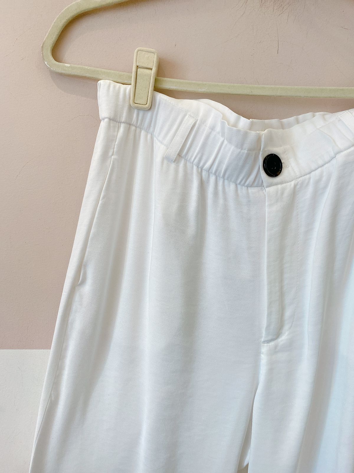 Calça branca cós clochard Zara P