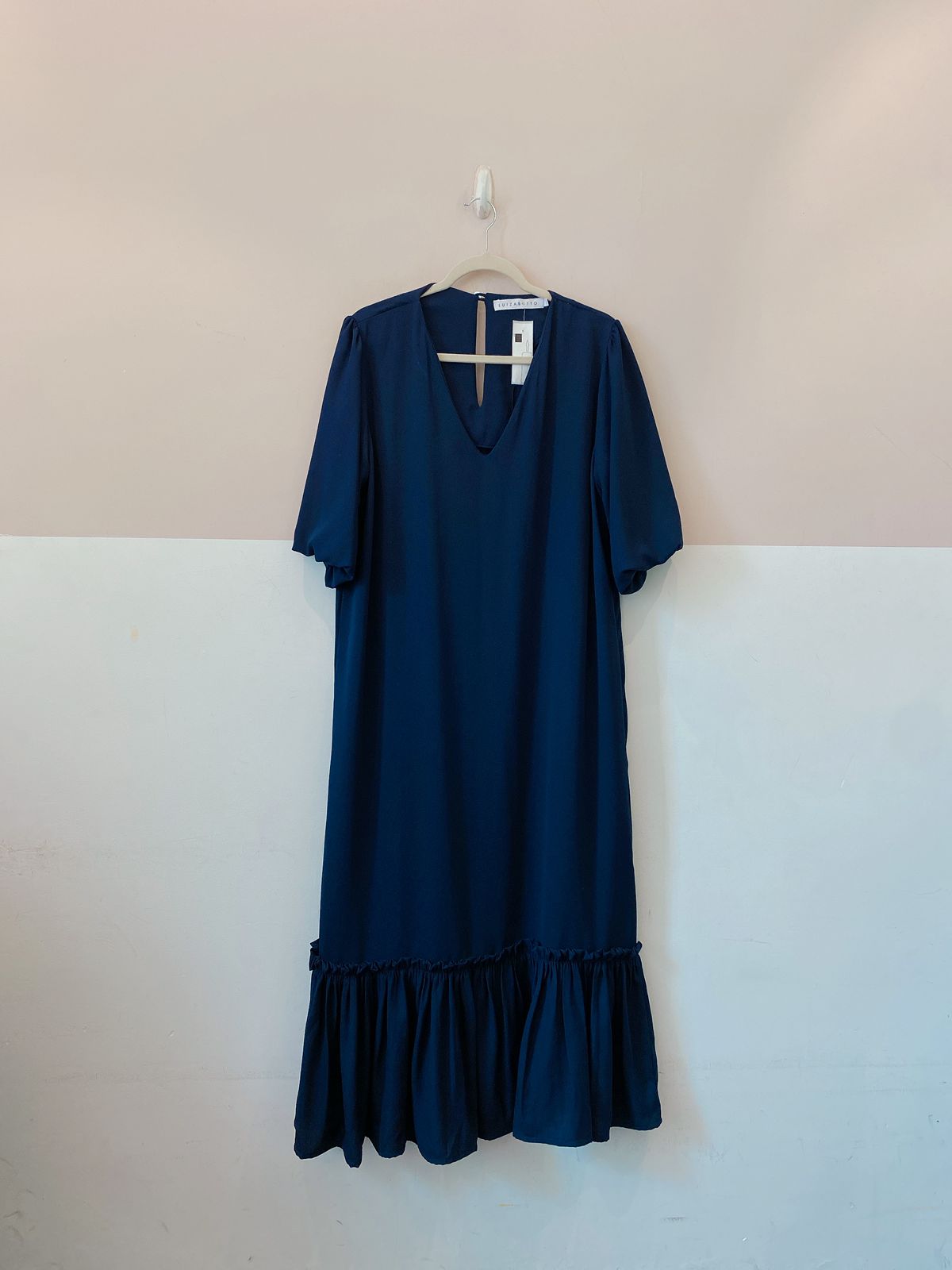 Vestido midi marinho Luiza Botto 44/46