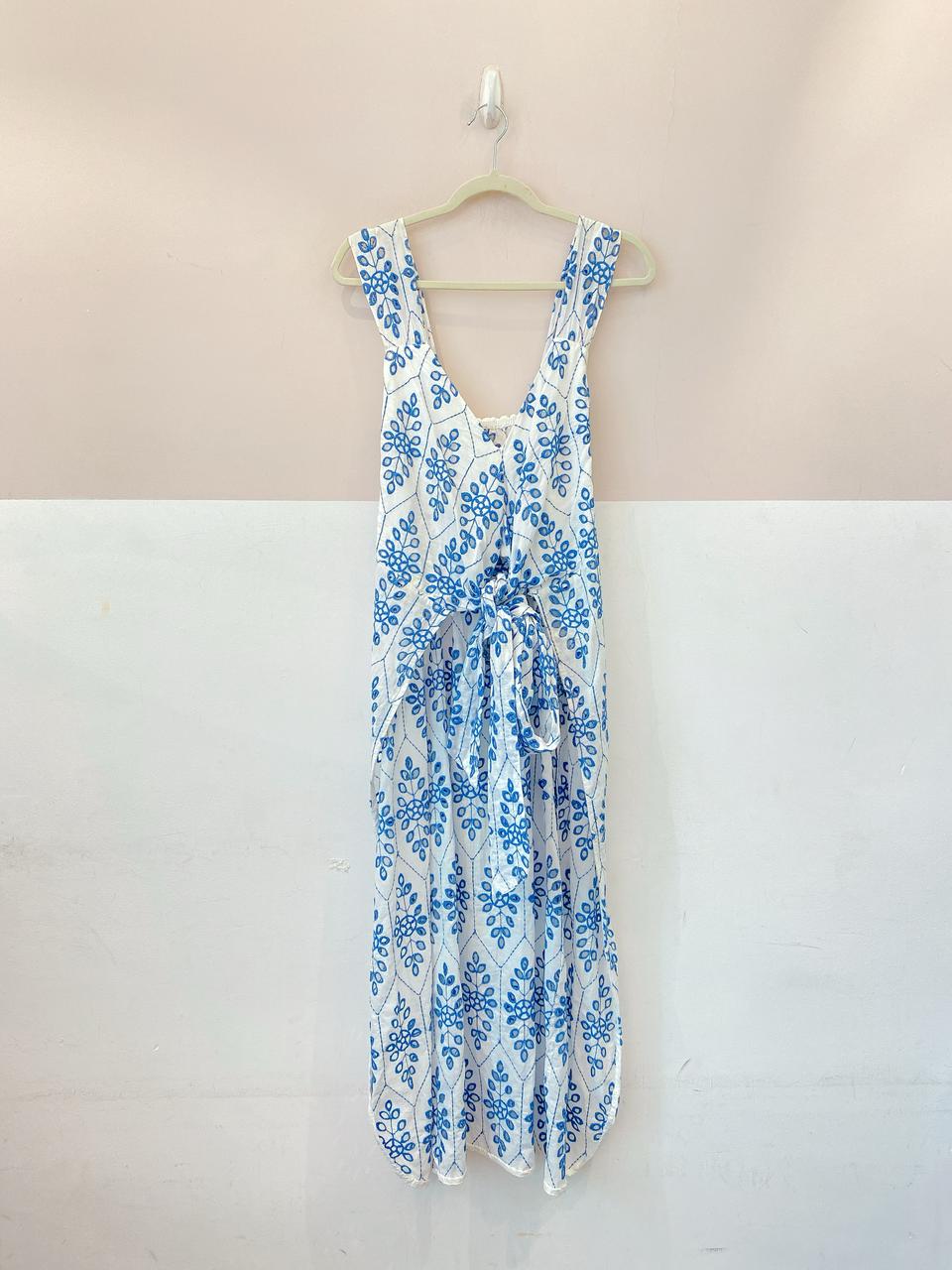 Túnica branca laise azul Pura M